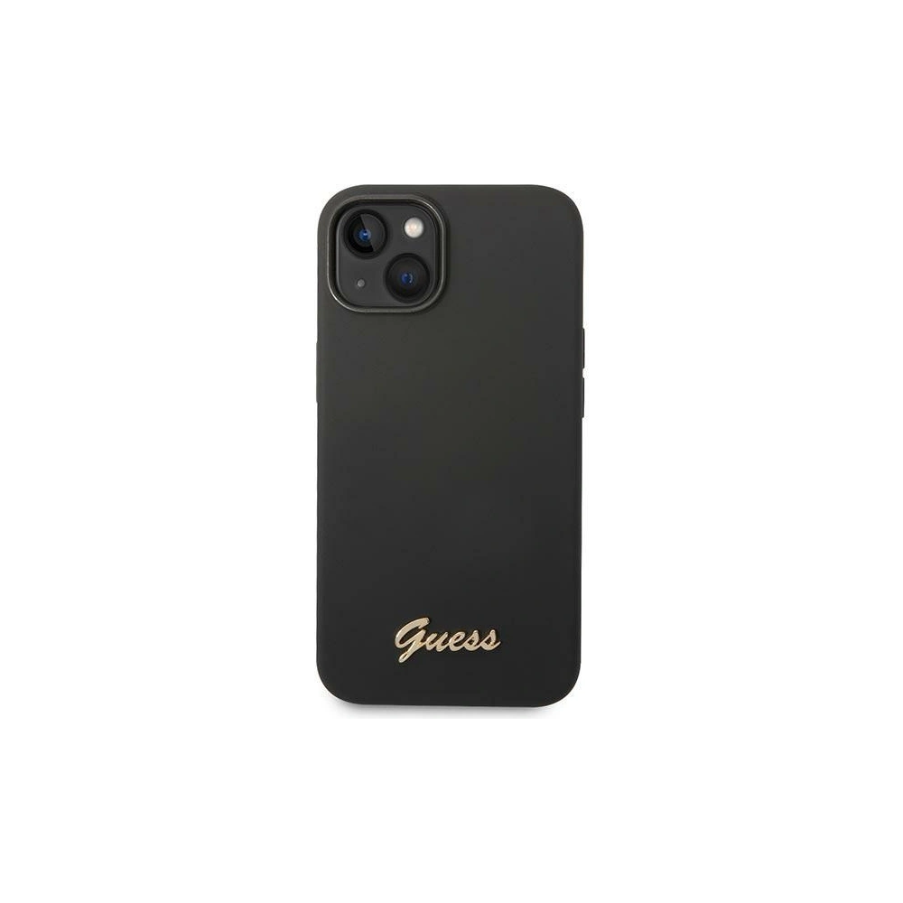 Etui Guess GUHCP14SSLSMK Apple iPhone 14 czarny/black hard case Silicone Vintage Gold Logo