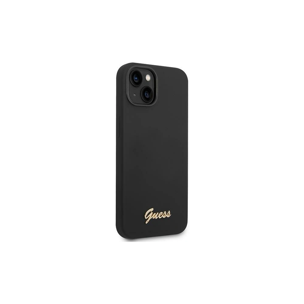 Etui Guess GUHCP14SSLSMK Apple iPhone 14 czarny/black hard case Silicone Vintage Gold Logo