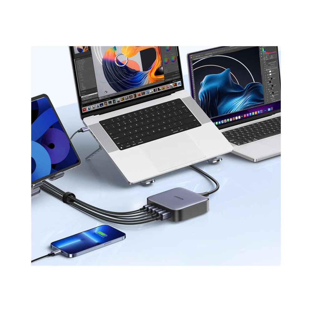 Ładowarka sieciowa UGREEN CD271 200W PPS 4 x USB-C, 2xUSB-A szara