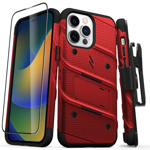 Kup Etui ZIZO BOLT Series pentru Apple iPhone 14 Pro Max + sticlă (roșu) - ZIZ106 - {ean13} - Sklep Home Screen