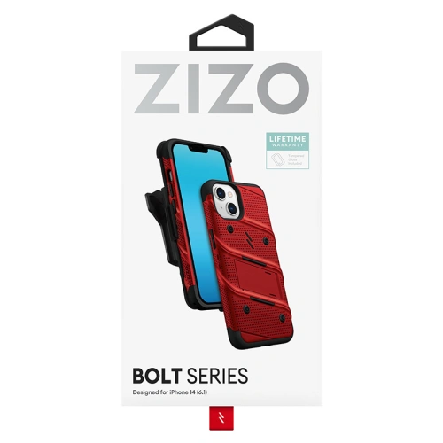 Kup Etui ZIZO BOLT Series pentru Apple iPhone 14 + sticlă (roșu) - ZIZ108 - {ean13} - Sklep Home Screen