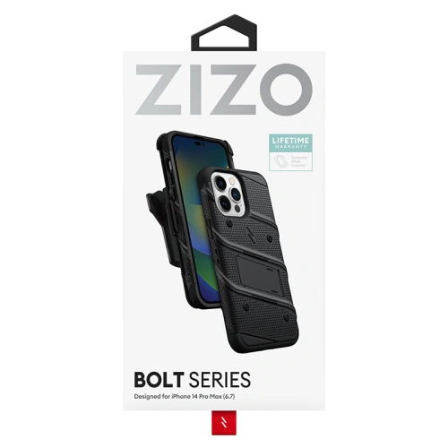 Kup Etui ZIZO BOLT Series pentru Apple iPhone 14 Pro Max + sticlă (negru) - ZIZ112 - {ean13} - Sklep Home Screen