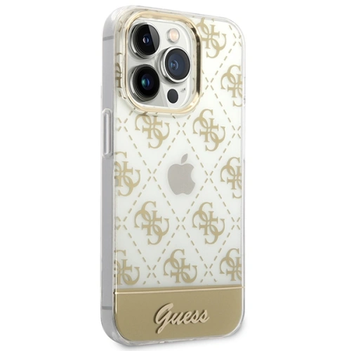 Buy Guess GUHCP14XHG4MHG Apple iPhone 14 Pro Max gold hardcase 4G Pattern Script - GUE2026 - {ean13} - Home Screen Store Europe
