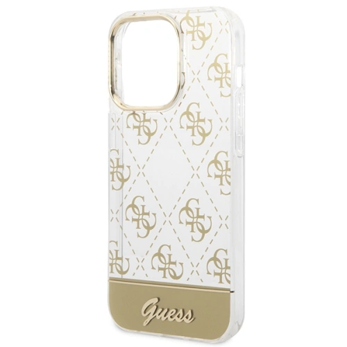 Buy Guess GUHCP14XHG4MHG Apple iPhone 14 Pro Max gold hardcase 4G Pattern Script - GUE2026 - {ean13} - Home Screen Store Europe