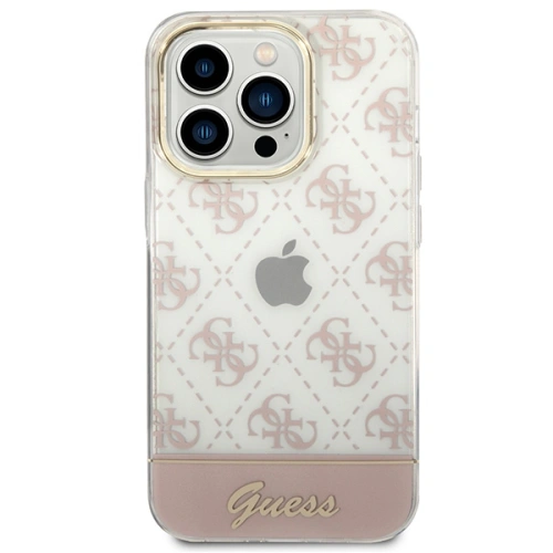Buy Guess GUHCP14XHG4MHP Apple iPhone 14 Pro Max pink hardcase 4G Pattern Script - GUE2027 - {ean13} - Home Screen Store Europe