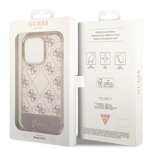 Buy Guess GUHCP14XHG4MHP Apple iPhone 14 Pro Max pink hardcase 4G Pattern Script - GUE2027 - {ean13} - Home Screen Store Europe