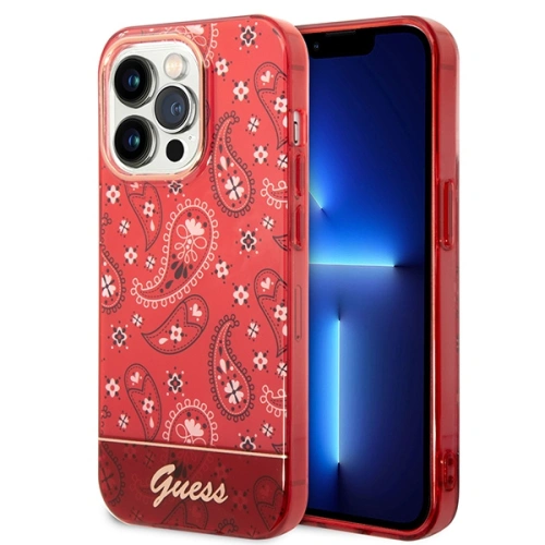 Buy Guess GUHCP14XHGBNHR Apple iPhone 14 Pro Max red hardcase Bandana Paisley - GUE2028 - {ean13} - Home Screen Store Europe