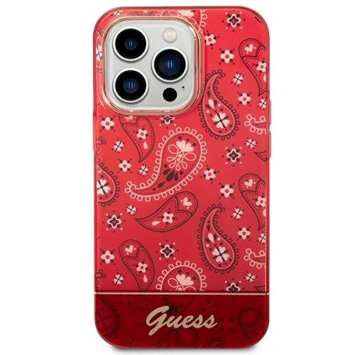 Buy Guess GUHCP14XHGBNHR Apple iPhone 14 Pro Max red hardcase Bandana Paisley - GUE2028 - {ean13} - Home Screen Store Europe