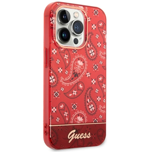 Buy Guess GUHCP14XHGBNHR Apple iPhone 14 Pro Max red hardcase Bandana Paisley - GUE2028 - {ean13} - Home Screen Store Europe