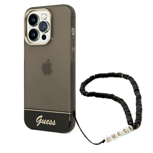 Buy Guess GUHCP14XHGCOHK Apple iPhone 14 Pro Max black hardcase Translucent Pearl Strap - GUE2029 - {ean13} - Home Screen Store Europe