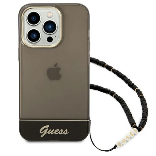 Buy Guess GUHCP14XHGCOHK Apple iPhone 14 Pro Max black hardcase Translucent Pearl Strap - GUE2029 - {ean13} - Home Screen Store Europe