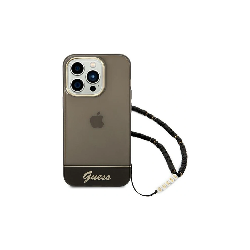 Etui Guess GUHCP14XHGCOHK Apple iPhone 14 Pro Max czarny/black hardcase Translucent Pearl Strap