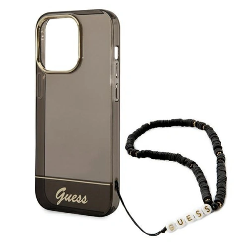 Buy Guess GUHCP14XHGCOHK Apple iPhone 14 Pro Max black hardcase Translucent Pearl Strap - GUE2029 - {ean13} - Home Screen Store Europe