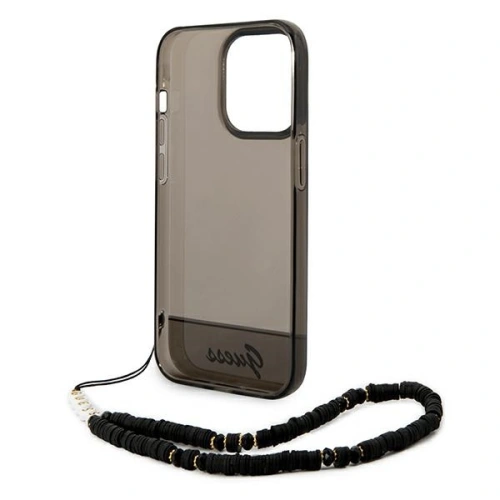 Buy Guess GUHCP14XHGCOHK Apple iPhone 14 Pro Max black hardcase Translucent Pearl Strap - GUE2029 - {ean13} - Home Screen Store Europe