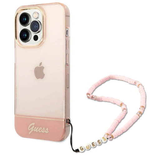 Kup Etui Guess GUHCP14XHGCOHP Apple iPhone 14 Pro Max růžový/pink hardcase Translucent Pearl Strap - GUE2030 - {ean13} - Sklep Home Screen