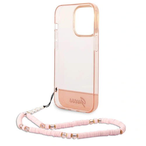 Kup Etui Guess GUHCP14XHGCOHP Apple iPhone 14 Pro Max różowy/pink hardcase Translucent Pearl Strap - GUE2030 - {ean13} - Sklep Home Screen