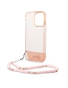 Buy Guess GUHCP14XHGCOHP Apple iPhone 14 Pro Max pink hardcase Translucent Pearl Strap - GUE2030 - {ean13} - Home Screen Store Europe