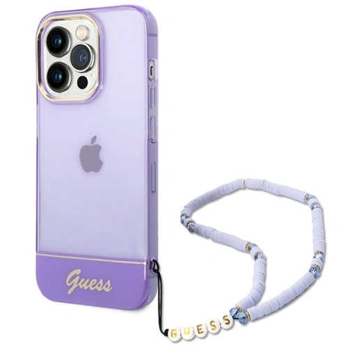Kup Etui Guess GUHCP14XHGCOHU Apple iPhone 14 Pro Max fioletowy/purple hardcase Translucent Pearl Strap - GUE2031 - {ean13} - Sklep Home Screen