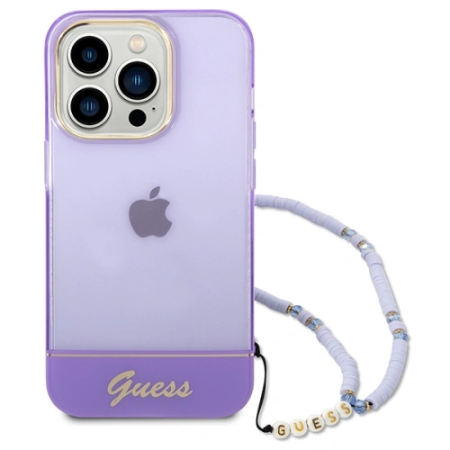 Buy Guess GUHCP14XHGCOHU Apple iPhone 14 Pro Max purple hardcase Translucent Pearl Strap - GUE2031 - {ean13} - Home Screen Store Europe