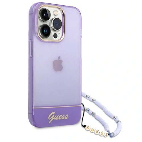 Buy Guess GUHCP14XHGCOHU Apple iPhone 14 Pro Max purple hardcase Translucent Pearl Strap - GUE2031 - {ean13} - Home Screen Store Europe
