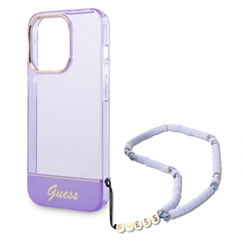 Buy Guess GUHCP14XHGCOHU Apple iPhone 14 Pro Max purple hardcase Translucent Pearl Strap - GUE2031 - {ean13} - Home Screen Store Europe