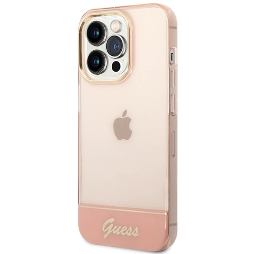 Buy Guess GUHCP14XHGCOP Apple iPhone 14 Pro Max pink hardcase Translucent - GUE2033 - {ean13} - Home Screen Store Europe