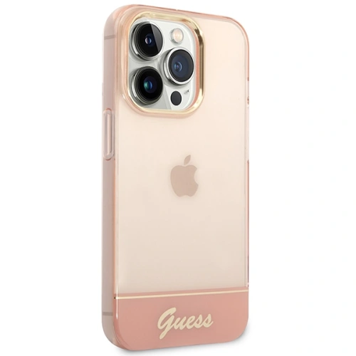 Buy Guess GUHCP14XHGCOP Apple iPhone 14 Pro Max pink hardcase Translucent - GUE2033 - {ean13} - Home Screen Store Europe