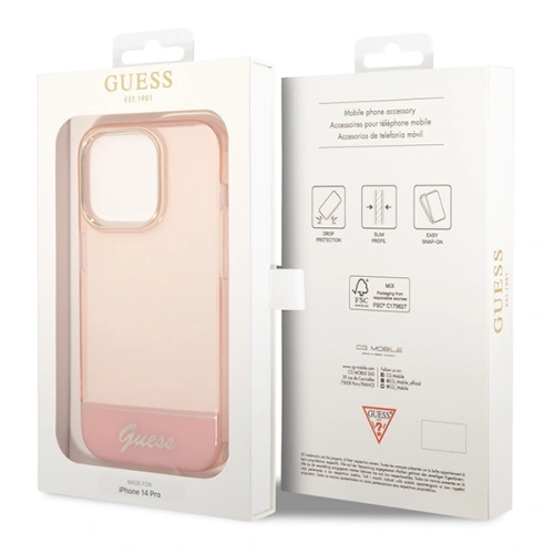Buy Guess GUHCP14XHGCOP Apple iPhone 14 Pro Max pink hardcase Translucent - GUE2033 - {ean13} - Home Screen Store Europe