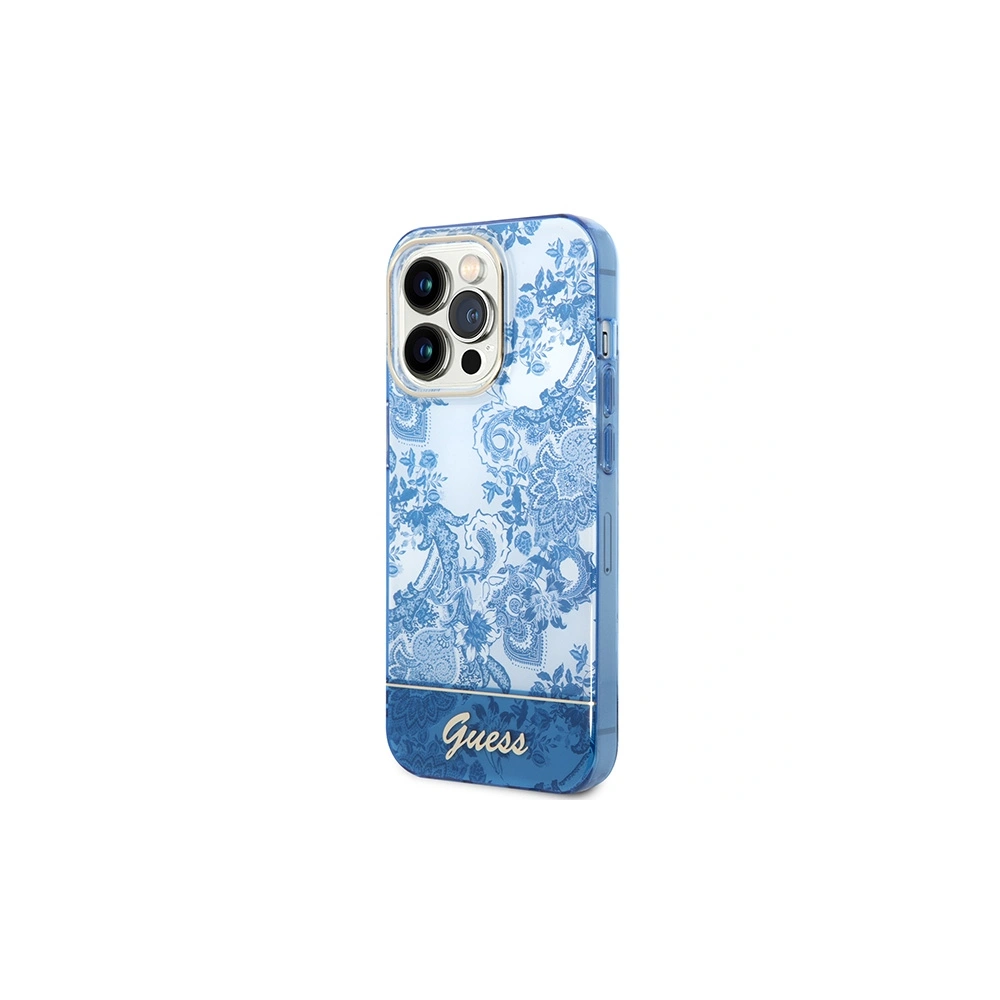 Etui Guess GUHCP14XHGPLHB Apple iPhone 14 Pro Max niebieski/blue hardcase Porcelain Collection