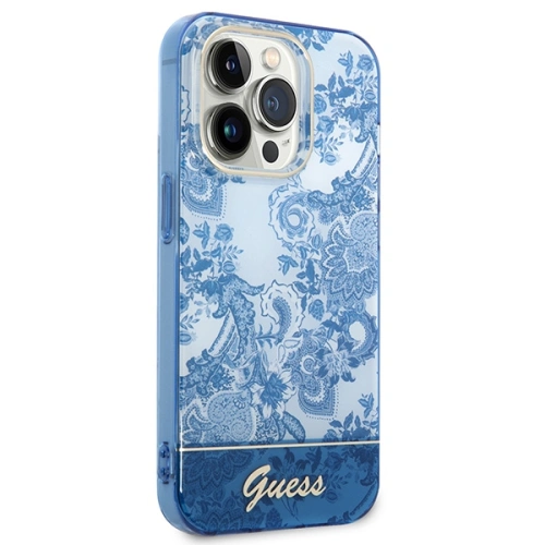 Kup Etui Guess GUHCP14XHGPLHB Apple iPhone 14 Pro Max albastru/blue hardcase Porcelain Collection - GUE2035 - {ean13} - Sklep Home Screen