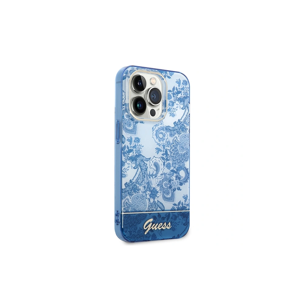 Etui Guess GUHCP14XHGPLHB Apple iPhone 14 Pro Max niebieski/blue hardcase Porcelain Collection