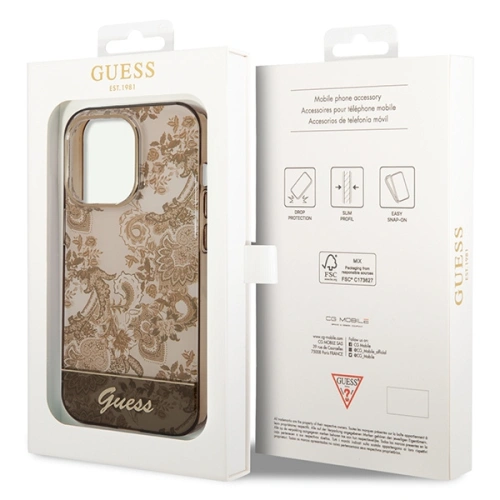 Kup Etui Guess GUHCP14XHGPLHC Apple iPhone 14 Pro Max okrový tvrdý obal Porcelain Collection - GUE2036 - {ean13} - Sklep Home Screen
