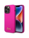 Case Guess GUHCP14XSLSMF Apple iPhone 14 Pro Max fuchsia/hard case Silikon Vintage Gold Logo