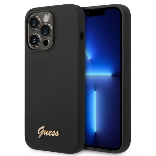 Kup Etui Guess GUHCP14XSLSMK Apple iPhone 14 Pro Max negru/black carcasă dură Silicon Vintage Gold Logo - GUE2038 - {ean13} - Sklep Home Screen