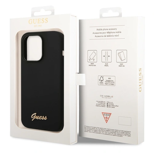 Kup Etui Guess GUHCP14XSLSMK Apple iPhone 14 Pro Max černý/black hard case Silicone Vintage Gold Logo - GUE2038 - {ean13} - Sklep Home Screen