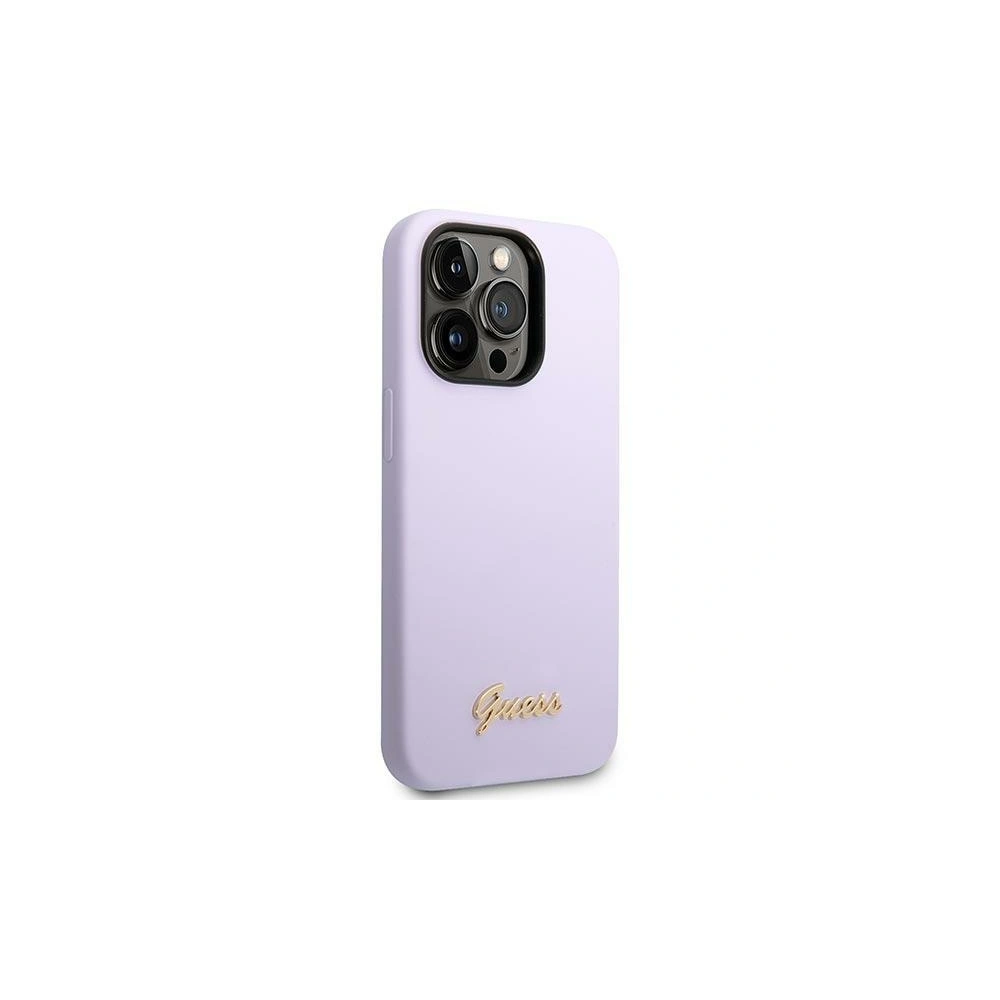 Etui Guess GUHCP14XSLSMU Apple iPhone 14 Pro Max fioletowy/purple hard case Silicone Vintage Gold Logo