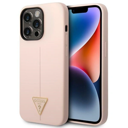 Kup Etui Guess GUHCP14XSLTGP Apple iPhone 14 Pro Max różowy/pink hardcase Silicone Triangle - GUE2041 - {ean13} - Sklep Home Screen