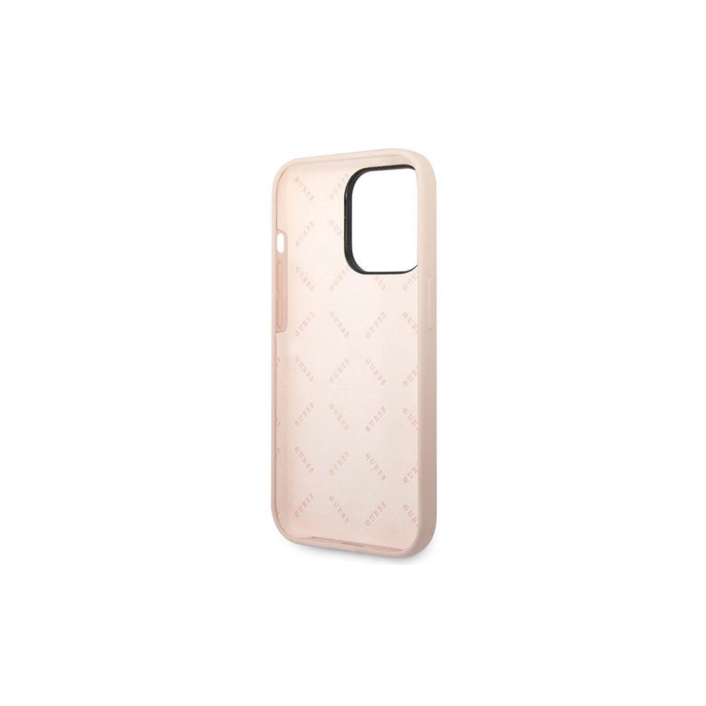 Etui Guess GUHCP14XSLTGP Apple iPhone 14 Pro Max różowy/pink hardcase Silicone Triangle