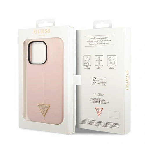 Kup Etui Guess GUHCP14XSLTGP Apple iPhone 14 Pro Max różowy/pink hardcase Silicone Triangle - GUE2041 - {ean13} - Sklep Home Screen