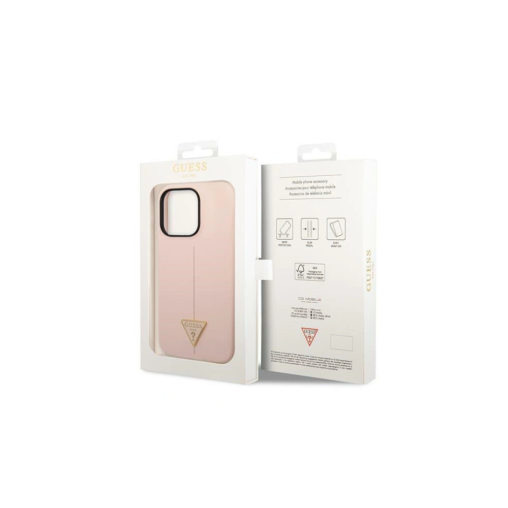 Etui Guess GUHCP14XSLTGP Apple iPhone 14 Pro Max różowy/pink hardcase Silicone Triangle
