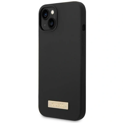 Buy Guess GUHMP14MSBPLK Apple iPhone 14 Plus / 15 Plus black hard case Silicone Logo Plate MagSafe - GUE2045 - {ean13} - Home Screen Store Europe