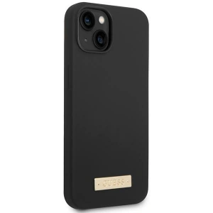 Etui Guess GUHMP14MSBPLK Apple iPhone 14 Plus / 15 Plus czarny/black hard case Silicone Logo Plate MagSafe