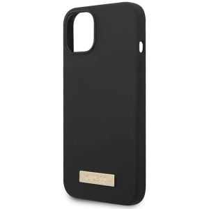 Etui Guess GUHMP14MSBPLK Apple iPhone 14 Plus / 15 Plus czarny/black hard case Silicone Logo Plate MagSafe