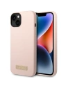 Etui Guess GUHMP14MSBPLP Apple iPhone 14 Plus / 15 Plus roz roz/pink hard case Silicon Logo Plate MagSafe