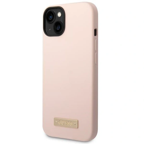Kup Etui Guess GUHMP14MSBPLP Apple iPhone 14 Plus / 15 Plus roz roz/pink hard case Silicon Logo Plate MagSafe - GUE2046 - {ean13} - Sklep Home Screen