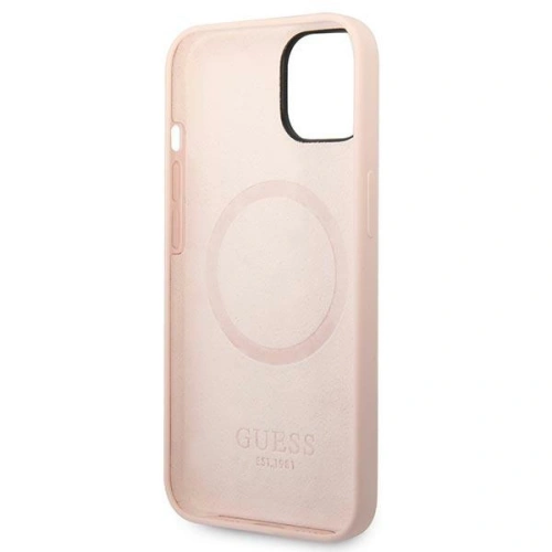 Kup Case Guess GUHMP14MSBPLP Apple iPhone 14 Plus / 15 Plus rosa/pink Hartschale Silikon Logo-Platte MagSafe - GUE2046 - {ean13} - Sklep Home Screen