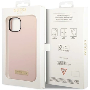Etui Guess GUHMP14MSBPLP Apple iPhone 14 Plus / 15 Plus różowy/pink hard case Silicone Logo Plate MagSafe