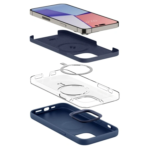 Kup Etui Spigen Silicone Fit Mag MagSafe Apple iPhone 14 Pro Albastru Navy - SPN2508 - {ean13} - Sklep Home Screen