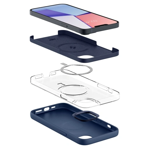 Kup Case Spigen Silicone Fit Mag MagSafe Apple iPhone 14 Marineblau - SPN2510 - {ean13} - Sklep Home Screen