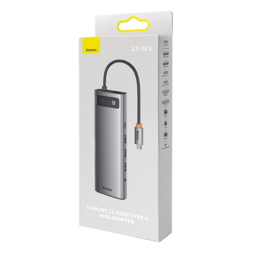 Kup HUB Baseus Metal Gleam USB-C 12w1 HDMI / DP / USB Tip C / minijack 3.5mm / RJ45 / SD - BSU3545 - {ean13} - Sklep Home Screen
